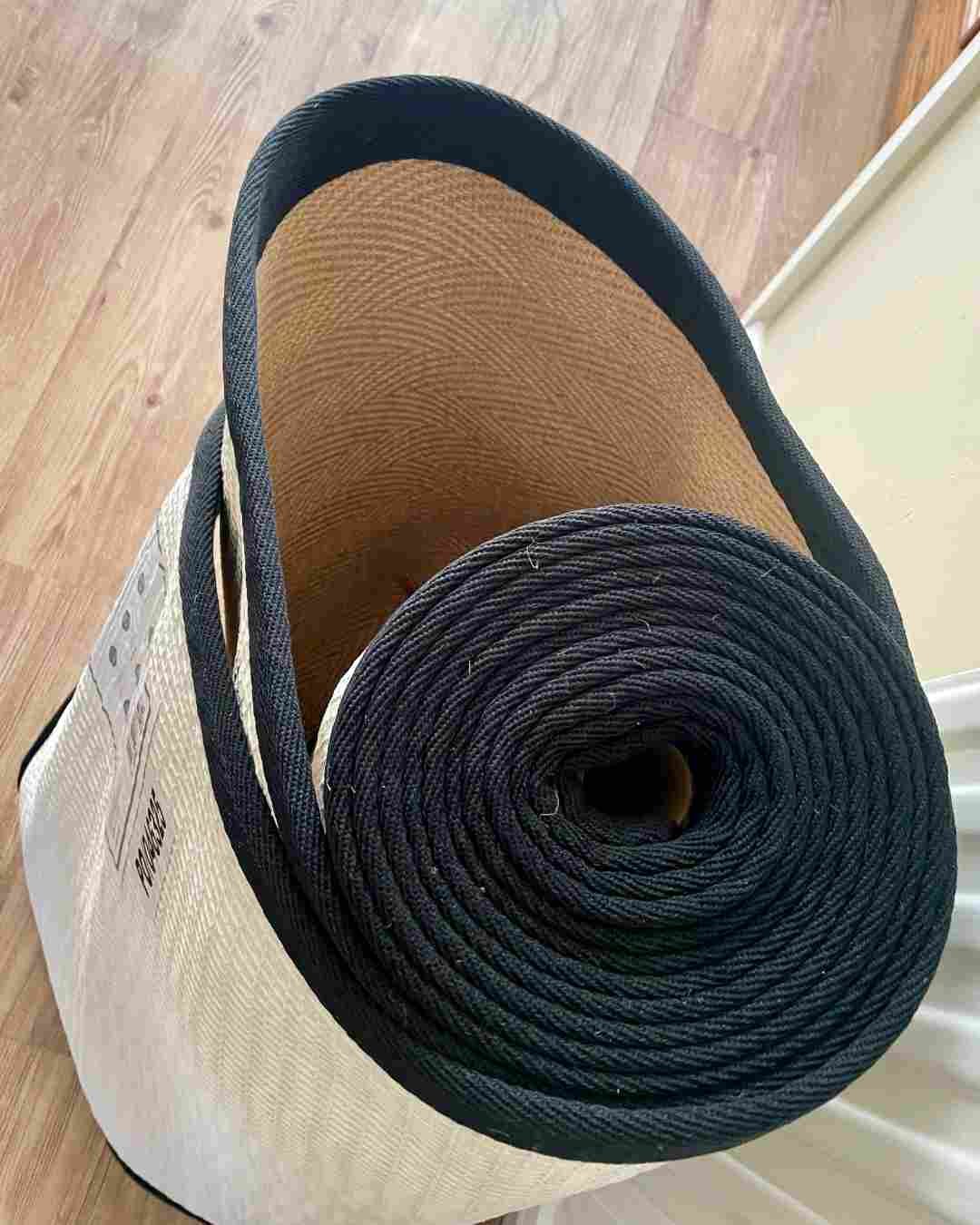 Dunelm Herringbone Jute Border Stair Runner in Black